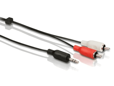 Philips 3.5mm Stereo Jack to RED & WHITE RCA Phono Cable Audio Aux Music Lead 1m