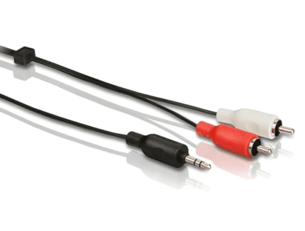 Philips 3.5mm Stereo Jack to RED & WHITE RCA Phono Cable Audio Aux Music Lead 1m