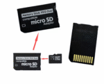 Sony PSP Micro SD to Memory Stick MS Pro Duo Adapter front