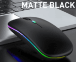 Wireless Bluetooth mouse 2.4G silent rechargeable LED – black