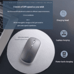 Wireless Mouse 2.4G Bluetooth 5.2 Silent Rechargeable Slim LED