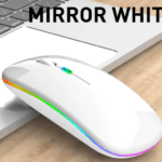 Wireless Bluetooth mouse 2.4G silent rechargeable LED – white
