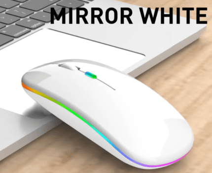 Wireless Bluetooth mouse 2.4G silent rechargeable LED – white
