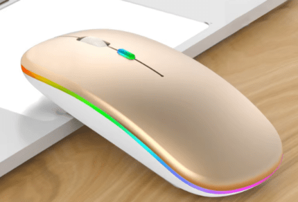 Wireless Bluetooth mouse 2.4G silent rechargeable LED – gold
