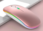 Wireless Bluetooth mouse 2.4G silent rechargeable LED – Rose Gold