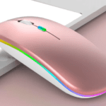 Wireless Bluetooth mouse 2.4G silent rechargeable LED – Rose Gold